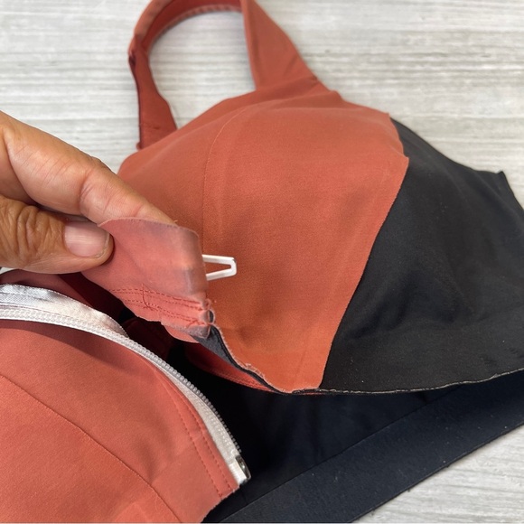 Victoria’s Secret Sports Knockout Zip Front Closure Orange Black Sports Bra 36D - Picture 11 of 12